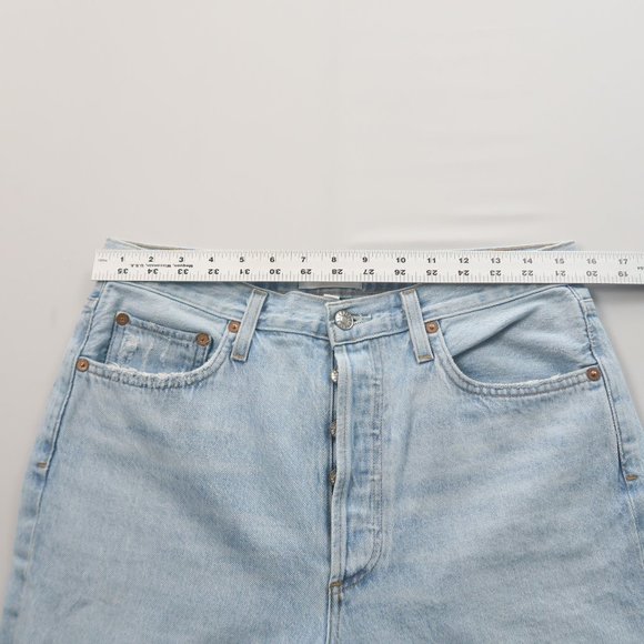 Agolde Riley High Rise Straight Leg Crop Jeans in Shatter Size 29 - Picture 12 of 12